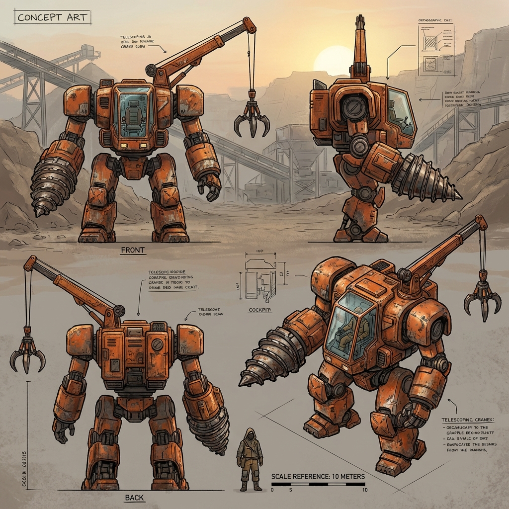 AI generated mech concept art - Nano Banana Pro sci-fi design